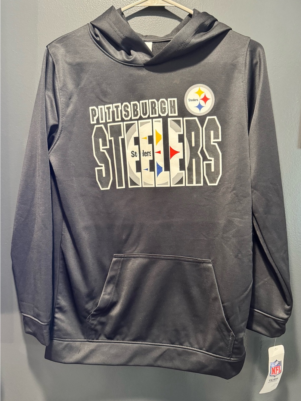 NFL Pittsburgh Steelers Black Pullover Hoodie with Team Graphic